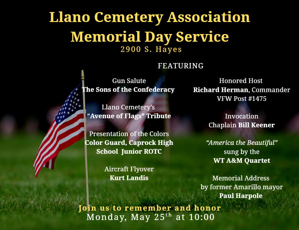 Llano Cemetery Association Memorial Day Service